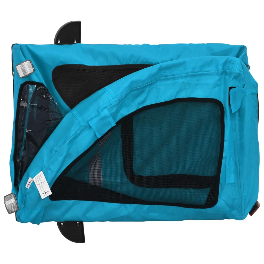 Remolque de bicicleta mascotas hierro tela Oxford azul