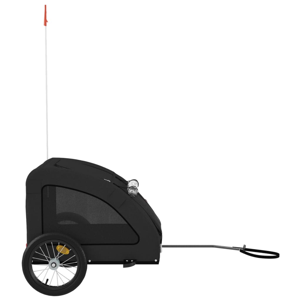 Remolque de bicicleta mascotas hierro tela Oxford negro