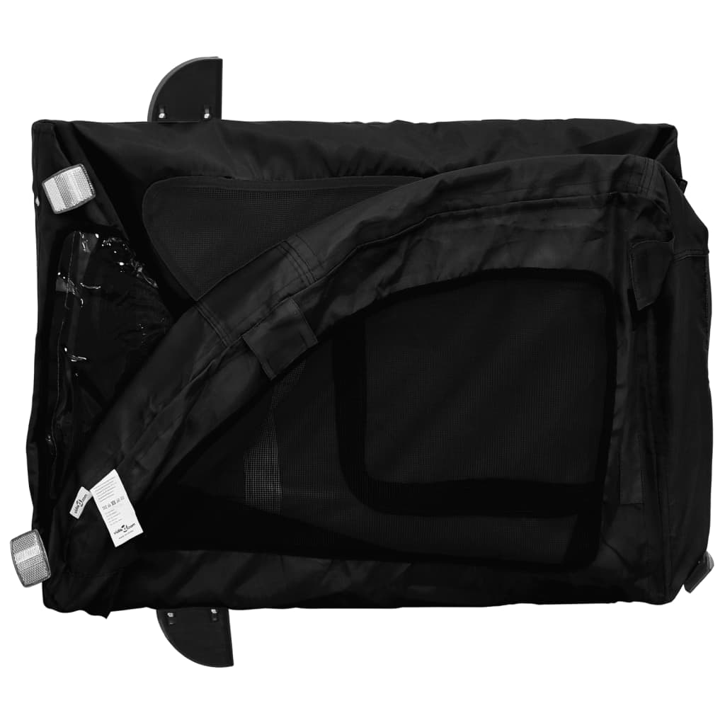 Remolque de bicicleta mascotas hierro tela Oxford negro