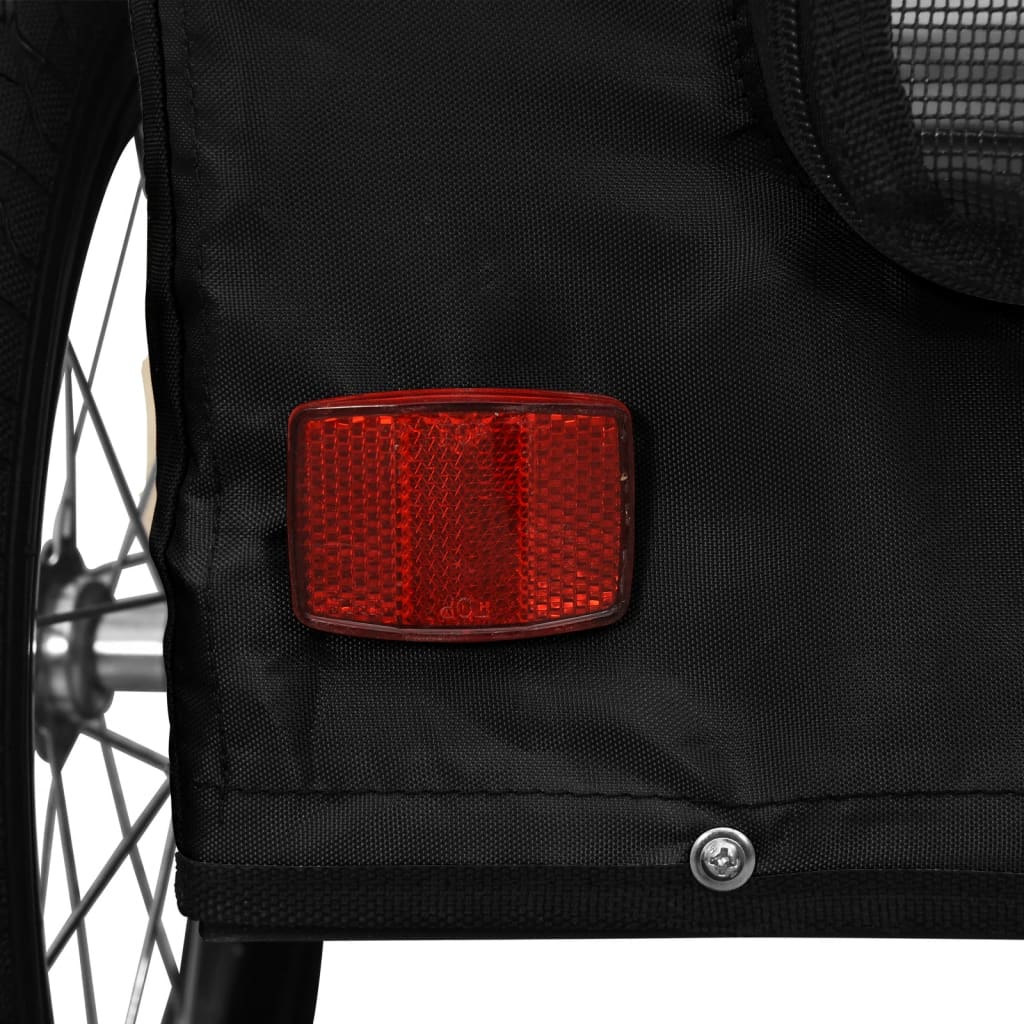 Remolque de bicicleta mascotas hierro tela Oxford negro