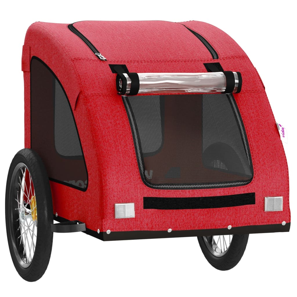 Remolque de bicicleta mascotas hierro tela Oxford rojo