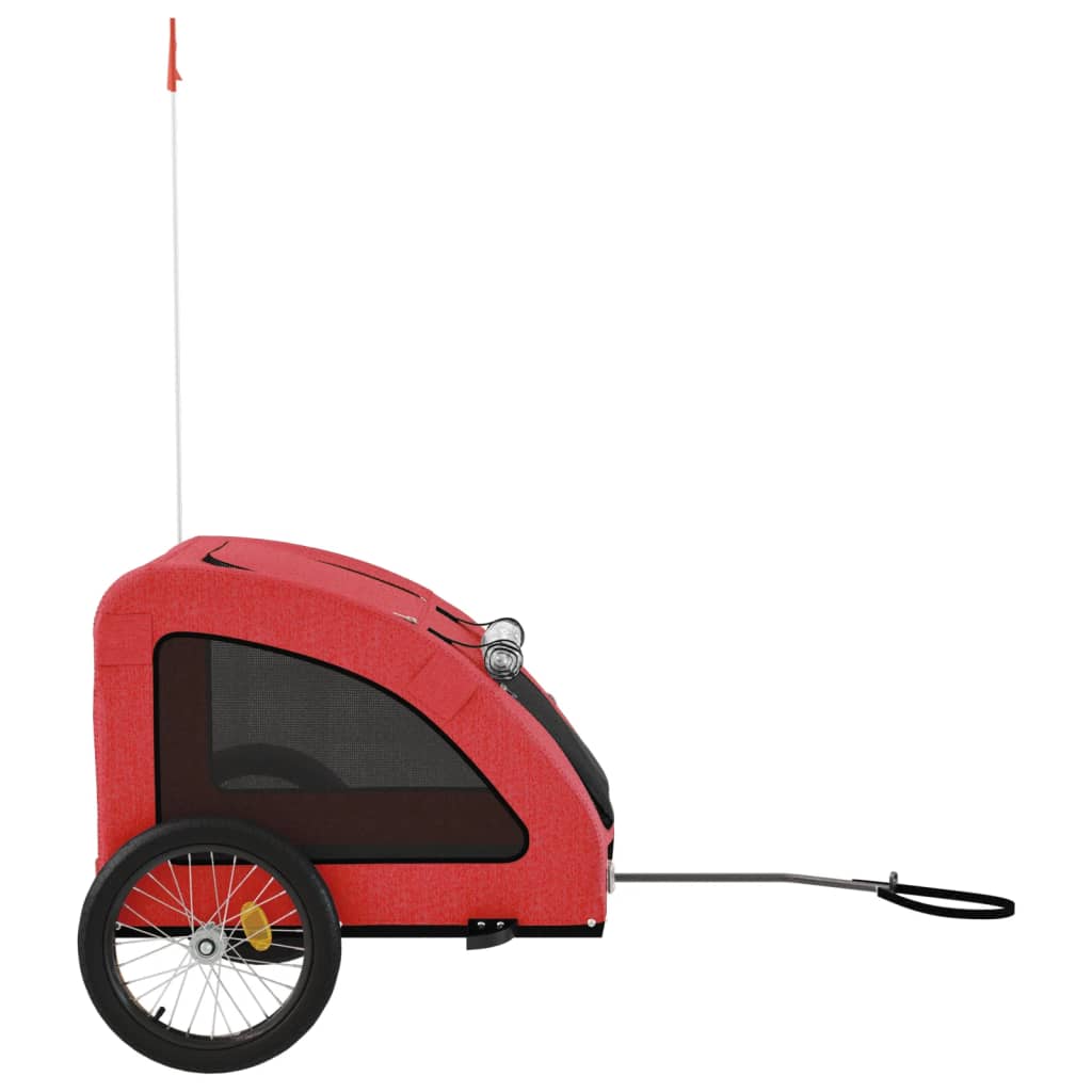 Remolque de bicicleta mascotas hierro tela Oxford rojo
