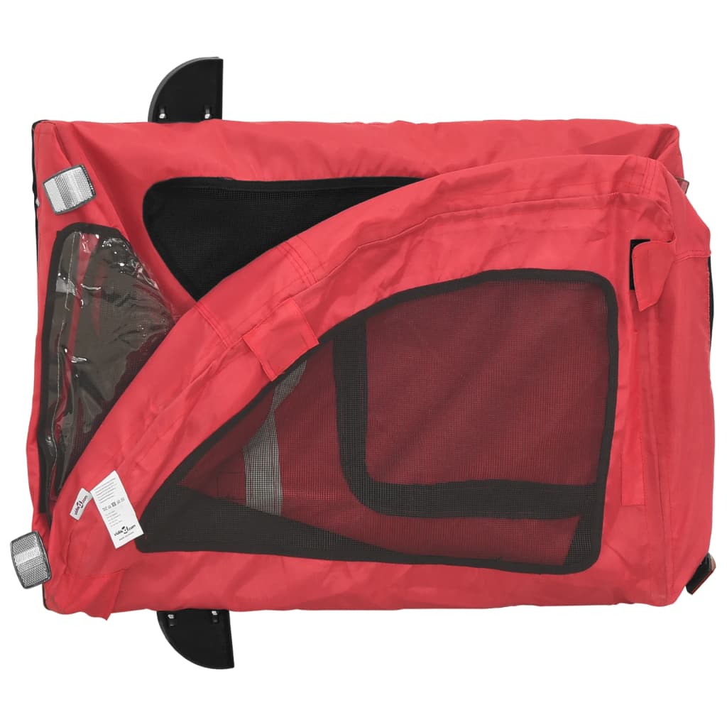 Remolque de bicicleta mascotas hierro tela Oxford rojo
