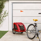 Remolque de bicicleta mascotas hierro tela Oxford rojo