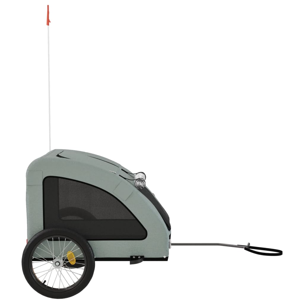 Remolque de bicicleta mascotas hierro tela Oxford gris
