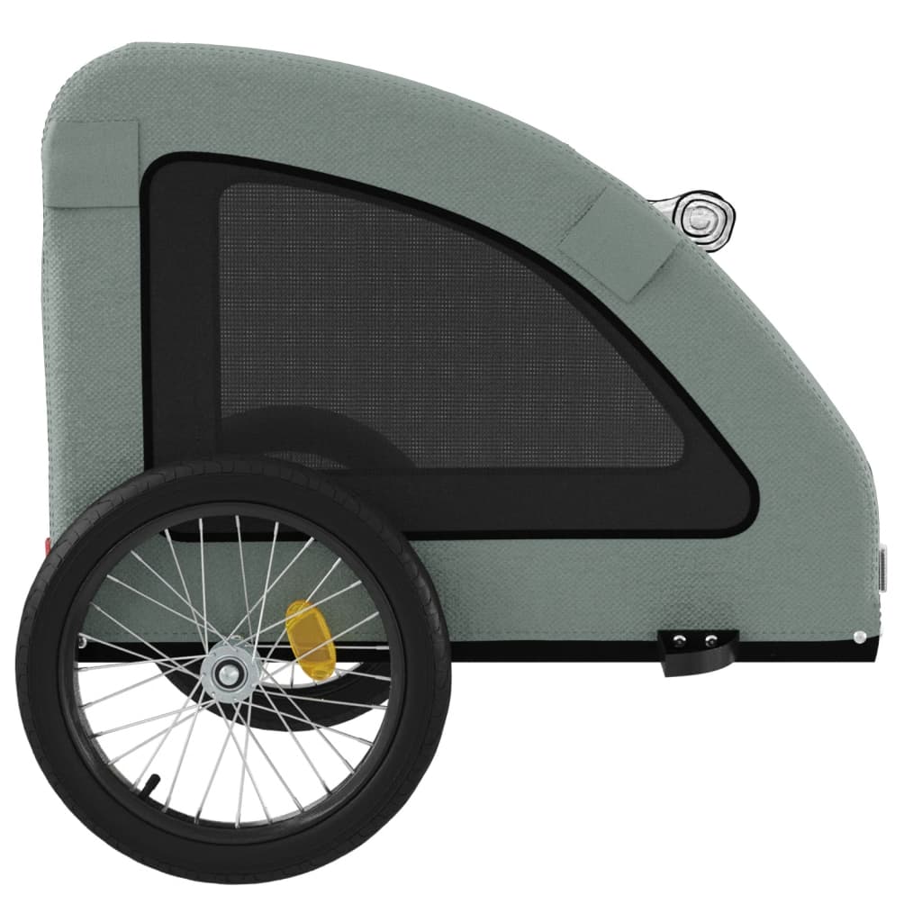Remolque de bicicleta mascotas hierro tela Oxford gris