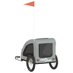 Remolque de bicicleta mascotas hierro tela Oxford gris