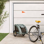 Remolque de bicicleta mascotas hierro tela Oxford gris