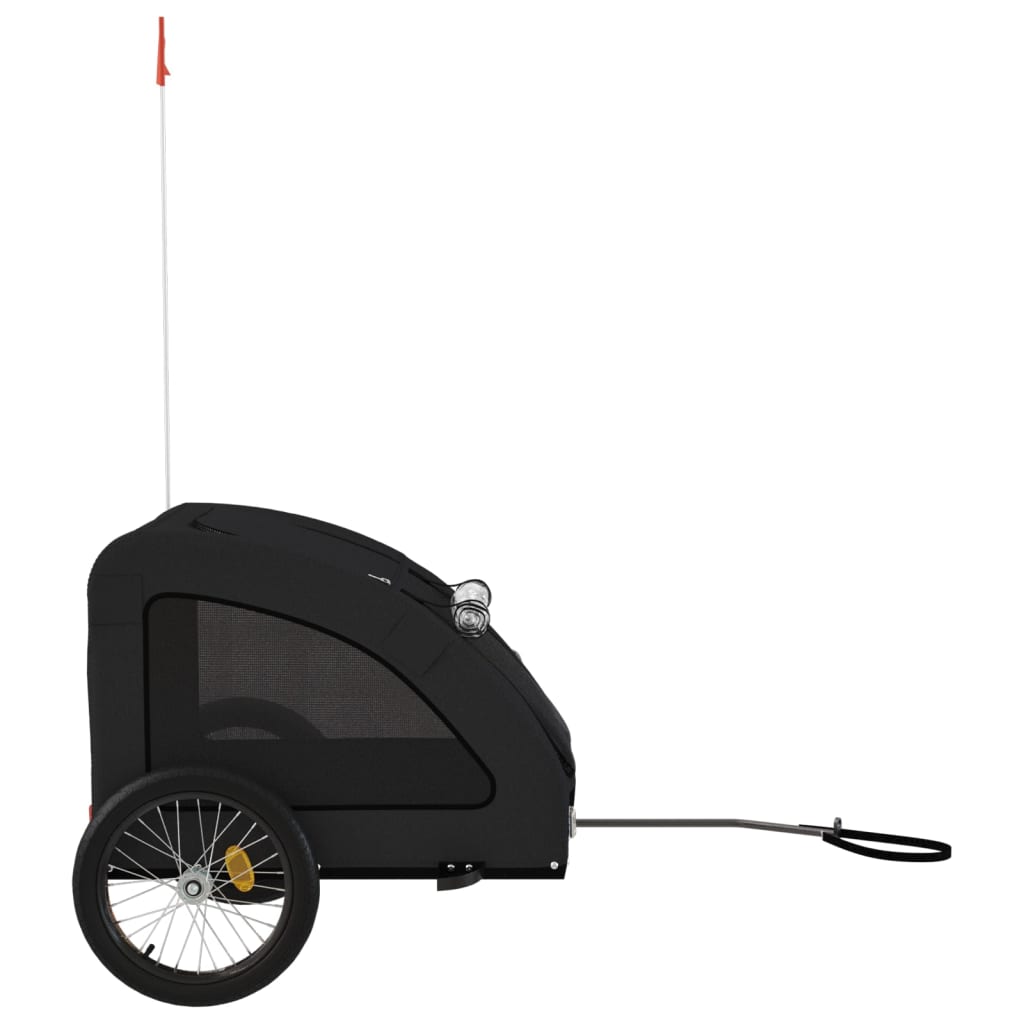 Remolque de bicicleta mascotas hierro tela Oxford negro