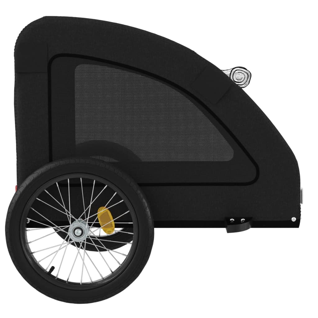 Remolque de bicicleta mascotas hierro tela Oxford negro