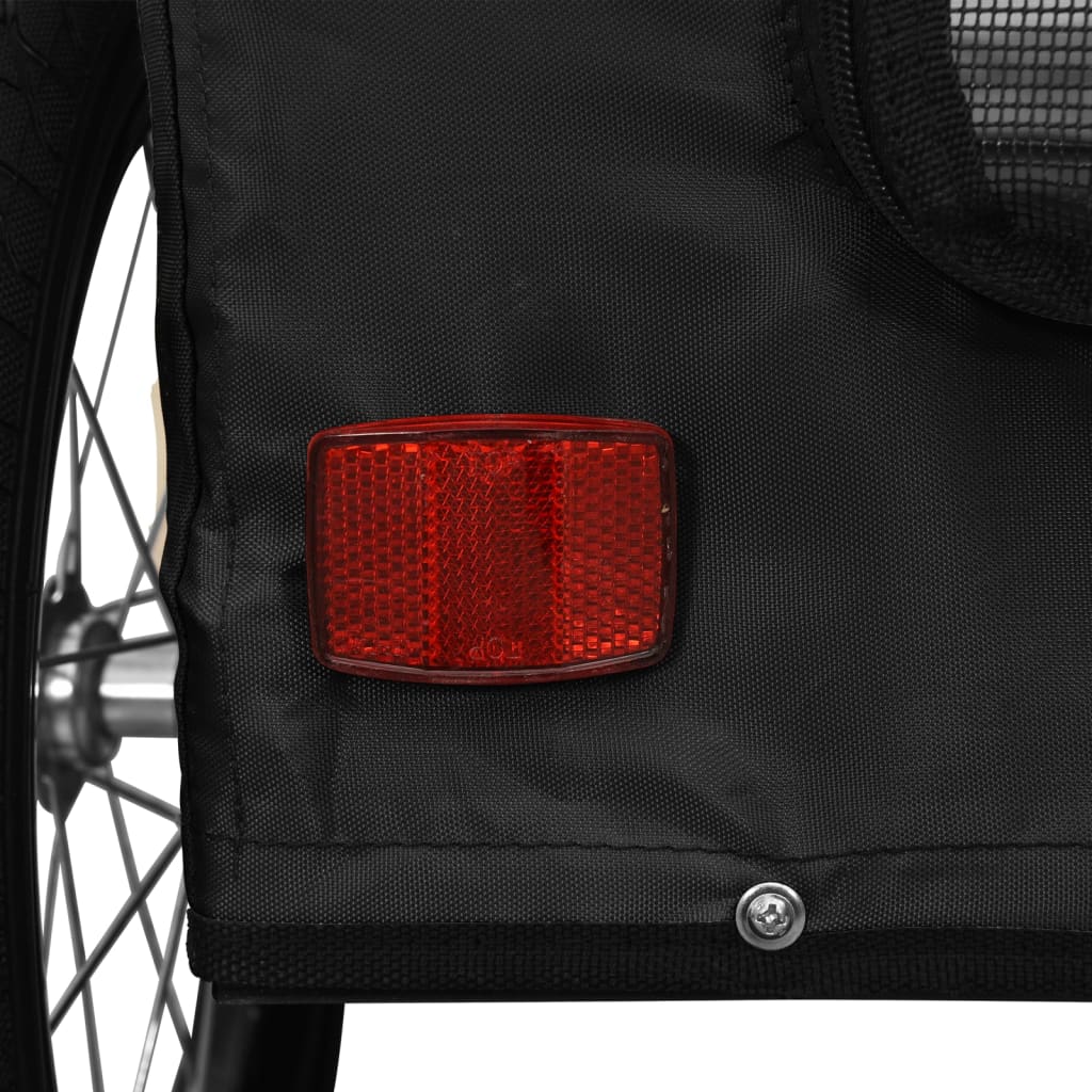 Remolque de bicicleta mascotas hierro tela Oxford negro