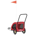 Remolque de bicicleta mascotas hierro tela Oxford rojo