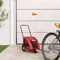 Remolque de bicicleta mascotas hierro tela Oxford rojo