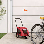 Remolque de bicicleta mascotas hierro tela Oxford rojo