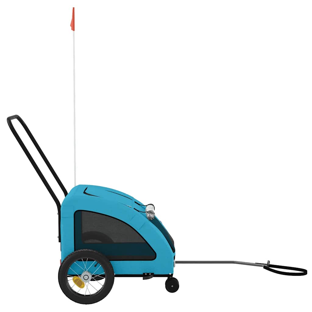 Remolque de bicicleta mascotas hierro tela Oxford azul