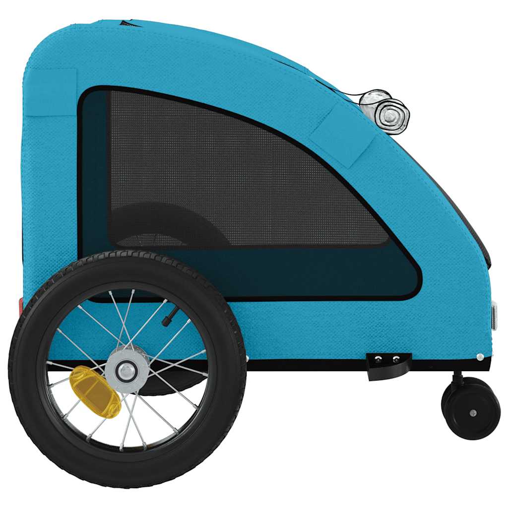 Remolque de bicicleta mascotas hierro tela Oxford azul
