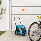 Remolque de bicicleta mascotas hierro tela Oxford azul