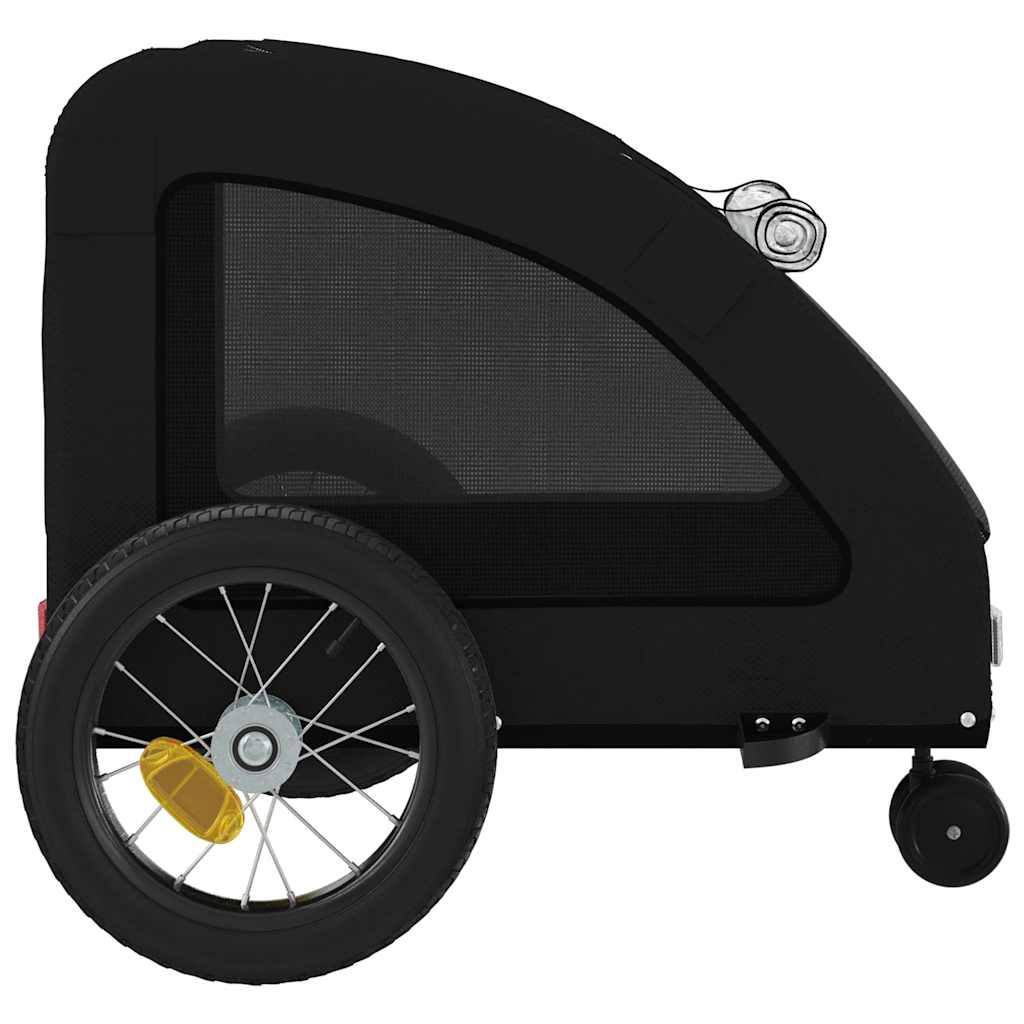 Remolque de bicicleta mascotas hierro tela Oxford negro