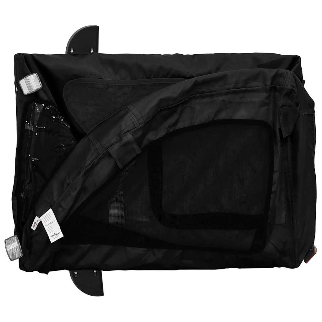 Remolque de bicicleta mascotas hierro tela Oxford negro