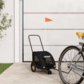 Remolque de bicicleta mascotas hierro tela Oxford negro