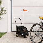 Remolque de bicicleta mascotas hierro tela Oxford negro