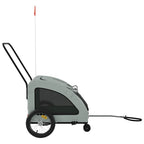 Remolque de bicicleta mascotas hierro tela Oxford gris