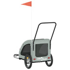 Remolque de bicicleta mascotas hierro tela Oxford gris
