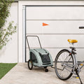 Remolque de bicicleta mascotas hierro tela Oxford gris