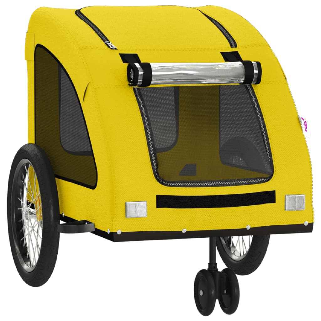 Remolque de bicicleta mascotas hierro tela Oxford amarillo