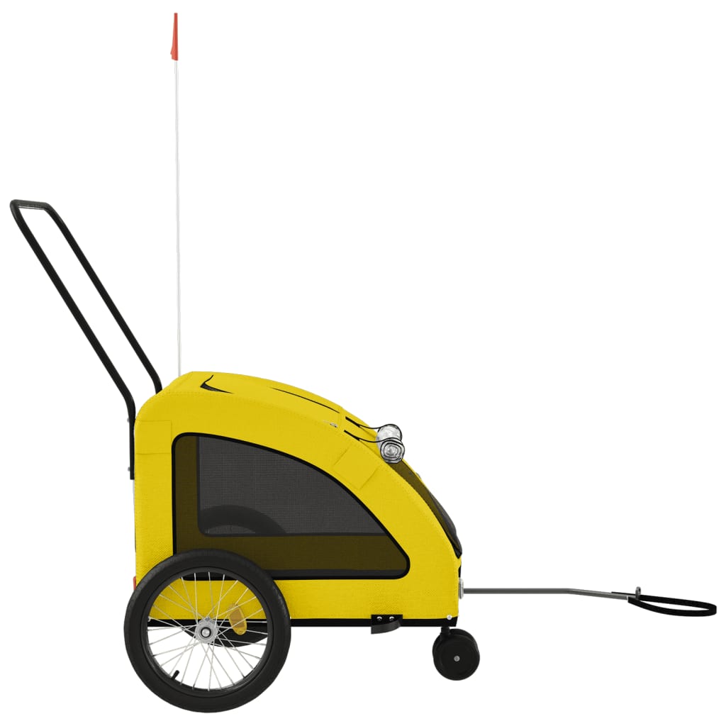 Remolque de bicicleta mascotas hierro tela Oxford amarillo