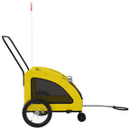 Remolque de bicicleta mascotas hierro tela Oxford amarillo