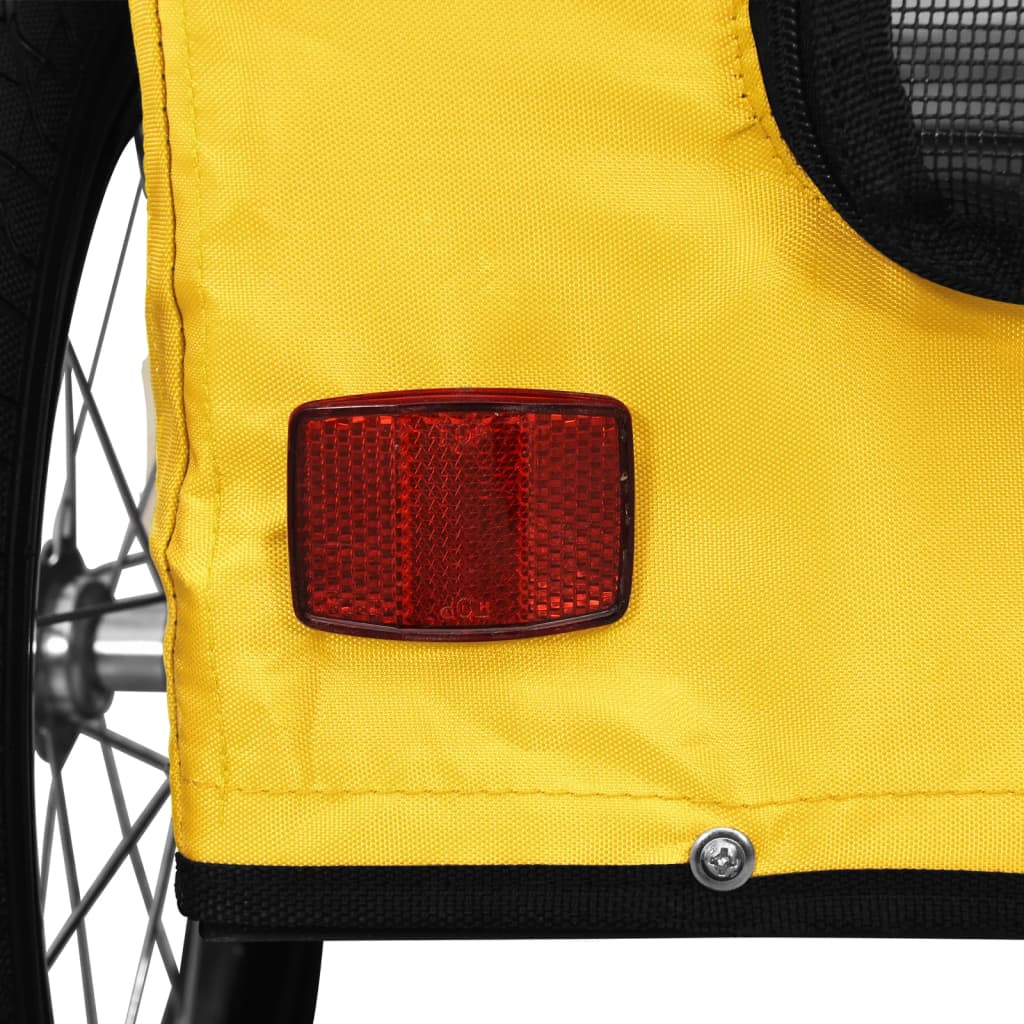 Remolque de bicicleta mascotas hierro tela Oxford amarillo