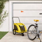 Remolque de bicicleta mascotas hierro tela Oxford amarillo