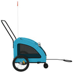 Remolque de bicicleta mascotas hierro tela Oxford azul
