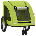 Remolque de bicicleta mascotas hierro tela Oxford verde