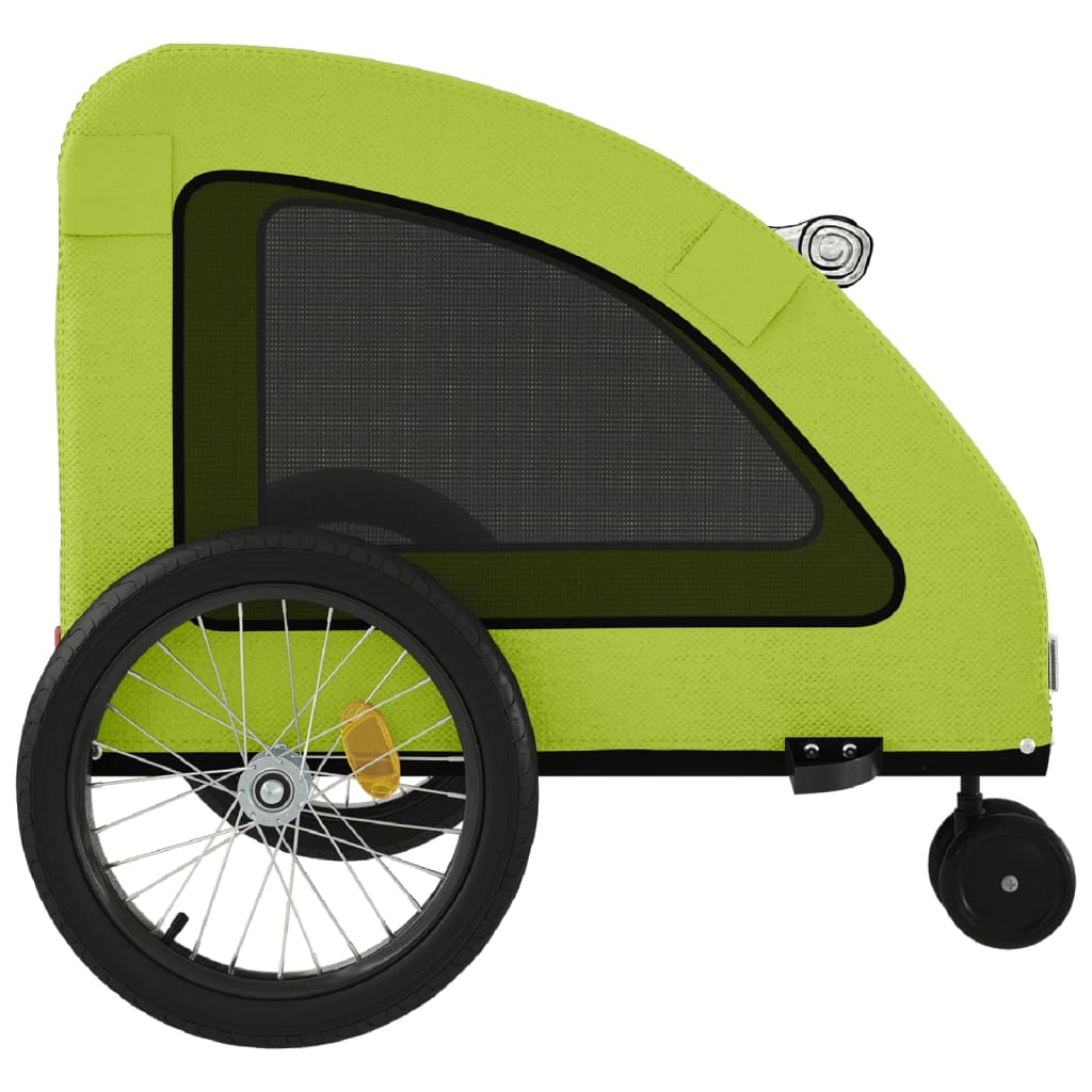 Remolque de bicicleta mascotas hierro tela Oxford verde