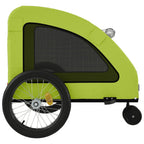 Remolque de bicicleta mascotas hierro tela Oxford verde