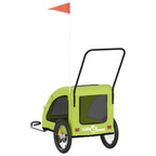 Remolque de bicicleta mascotas hierro tela Oxford verde
