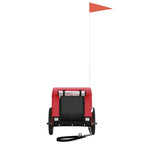 Remolque de bicicleta mascotas hierro tela Oxford rojo negro