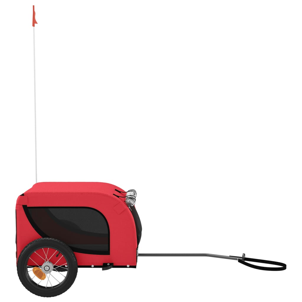 Remolque de bicicleta mascotas hierro tela Oxford rojo negro