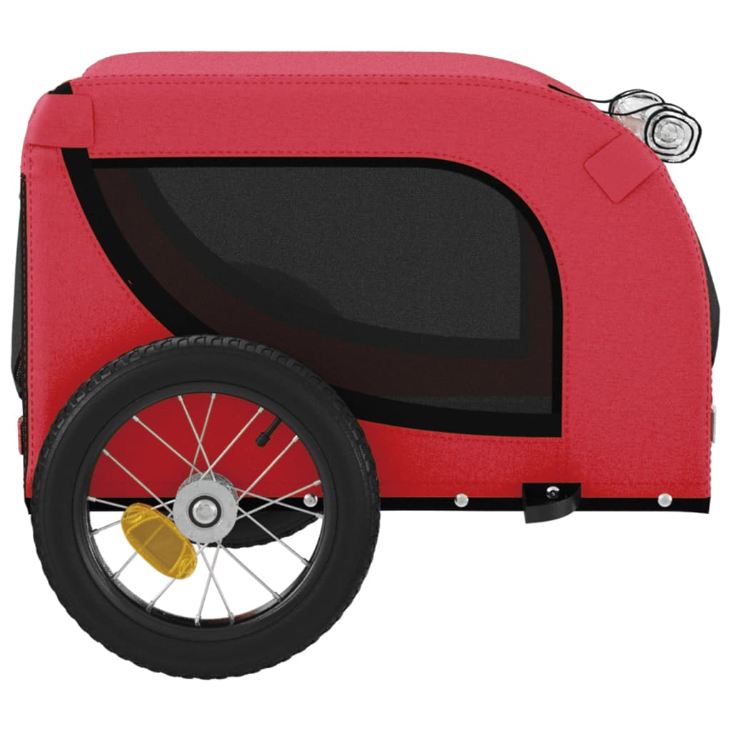 Remolque de bicicleta mascotas hierro tela Oxford rojo negro