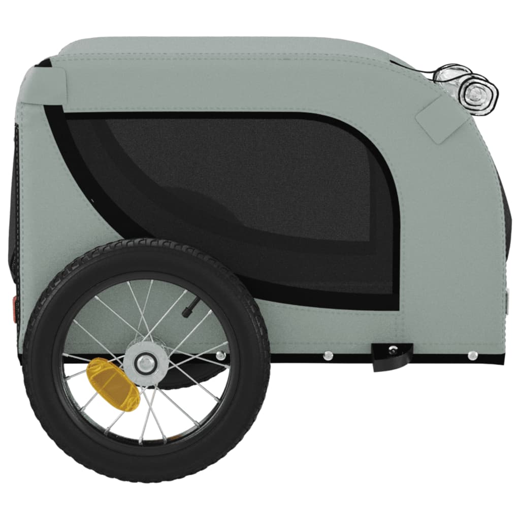 Remolque de bicicleta mascotas hierro tela Oxford gris negro