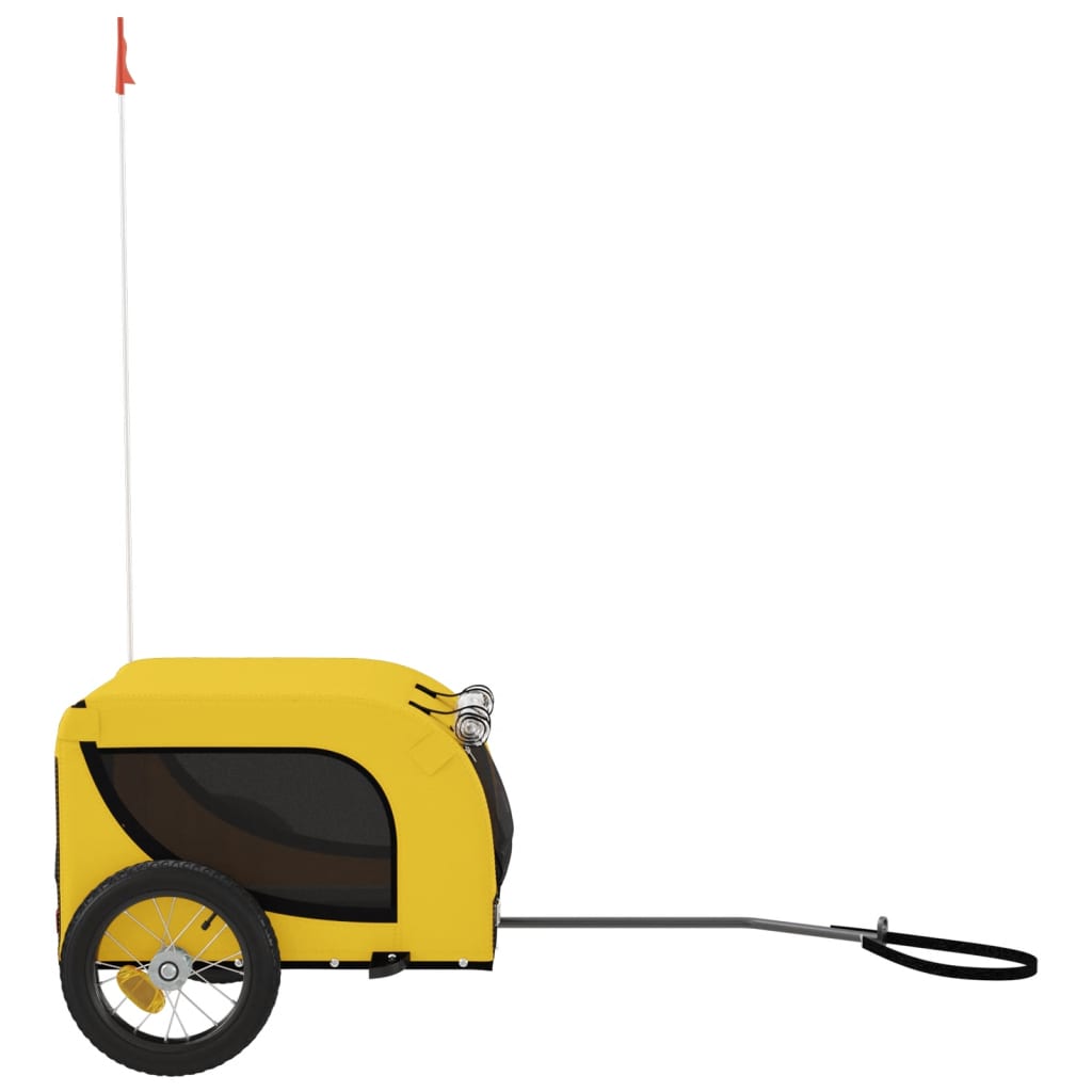 Remolque bicicleta mascotas hierro tela Oxford amarillo negro
