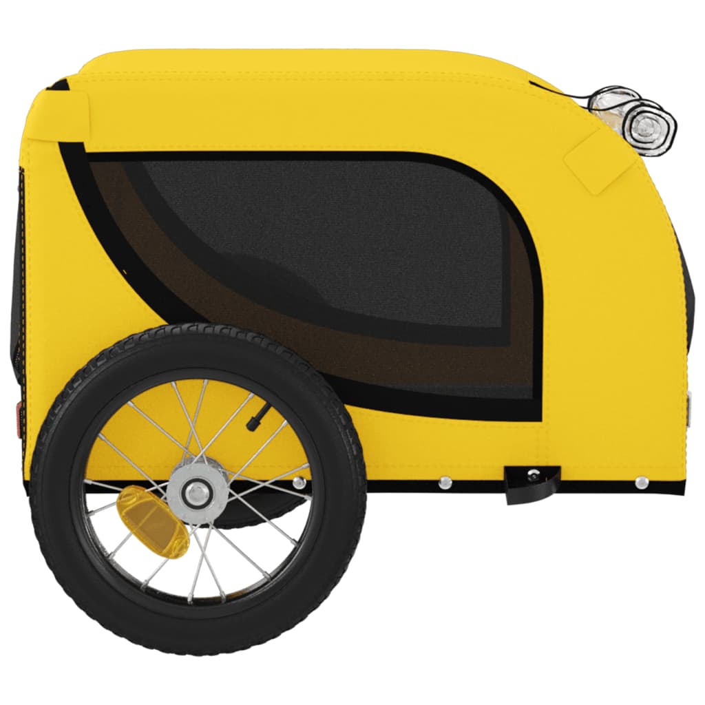 Remolque bicicleta mascotas hierro tela Oxford amarillo negro
