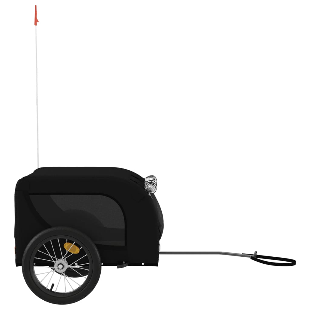Remolque de bicicleta mascotas hierro tela Oxford negro