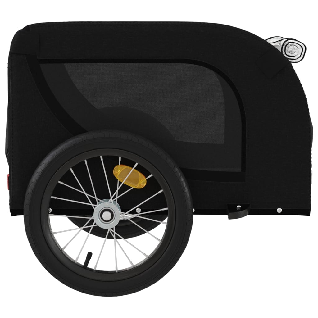 Remolque de bicicleta mascotas hierro tela Oxford negro