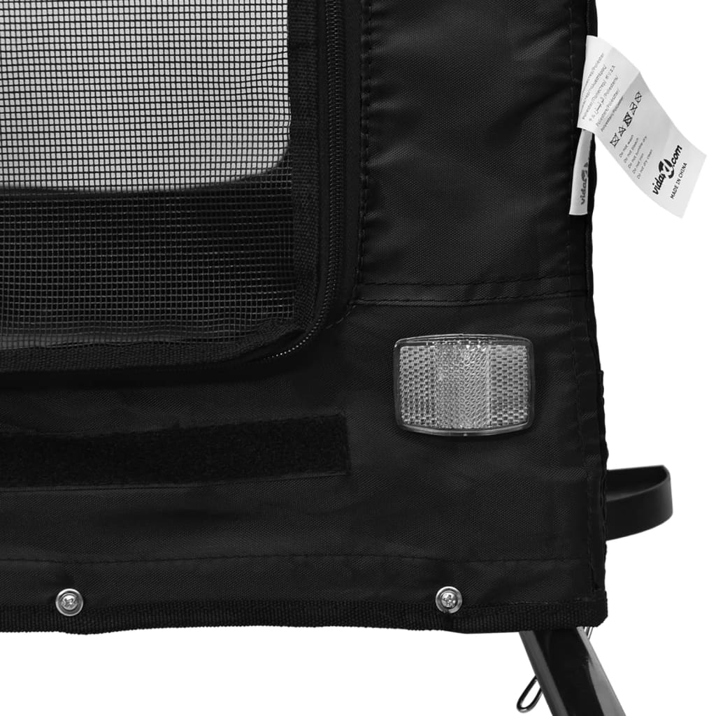 Remolque de bicicleta mascotas hierro tela Oxford negro