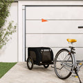Remolque de bicicleta mascotas hierro tela Oxford negro