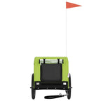 Remolque de bicicleta mascotas hierro tela Oxford verde negro