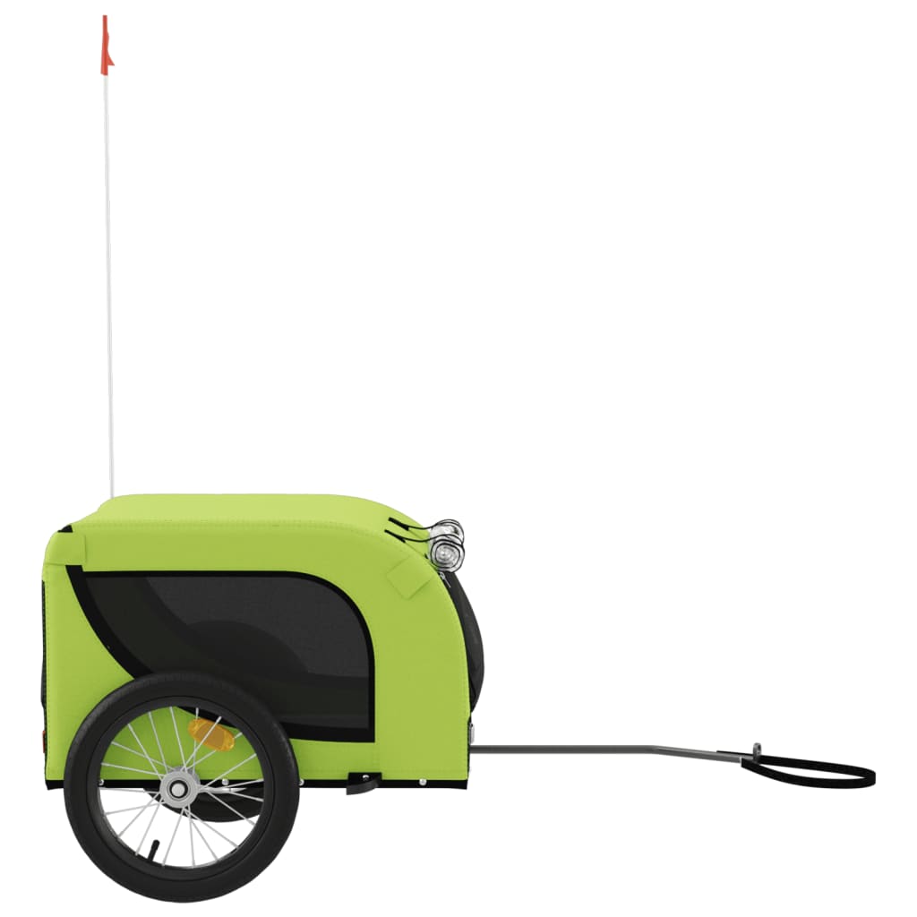 Remolque de bicicleta mascotas hierro tela Oxford verde negro